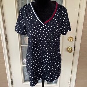 Tommy Hilfiger Navy Top with Red and White Details